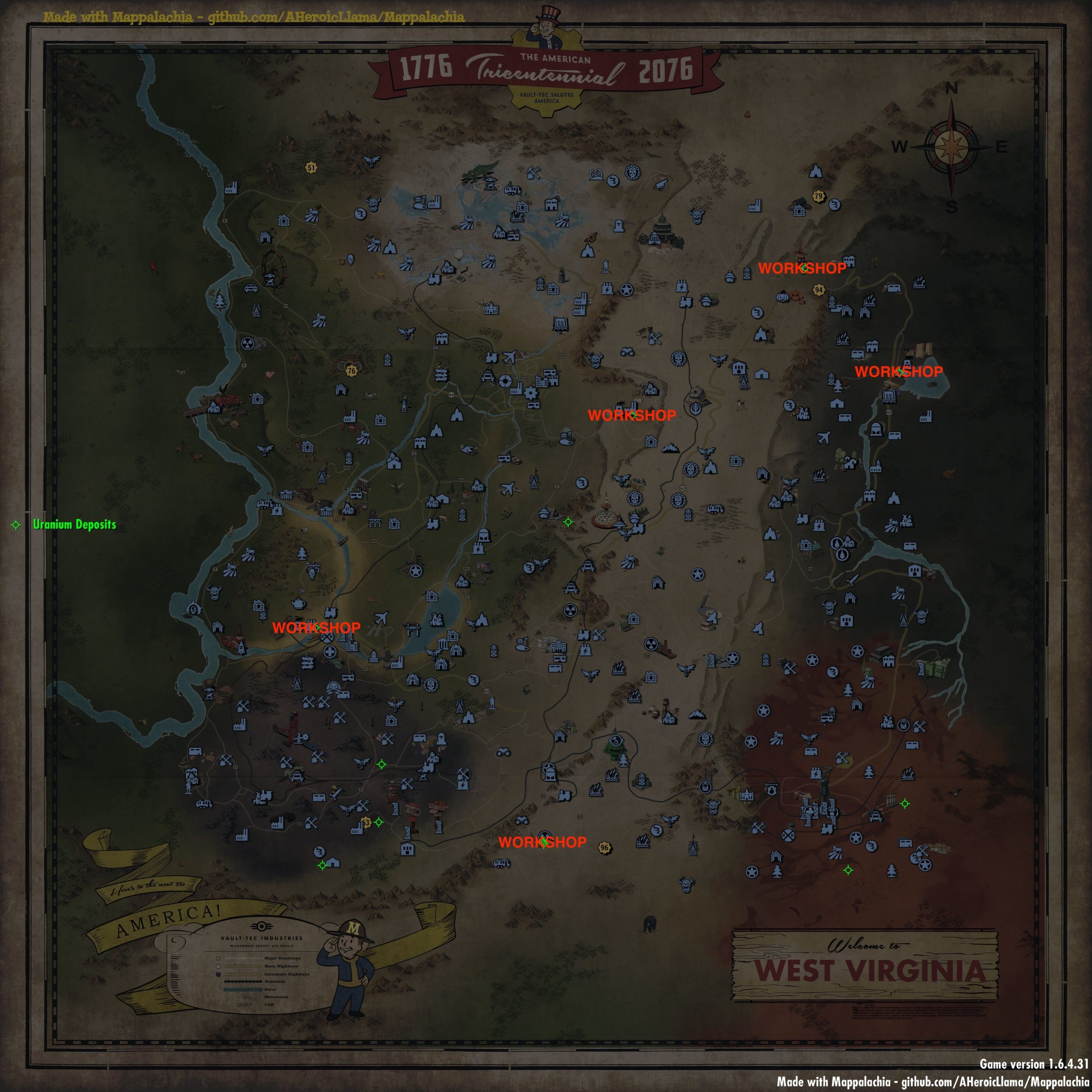 Uranium Deposit locations