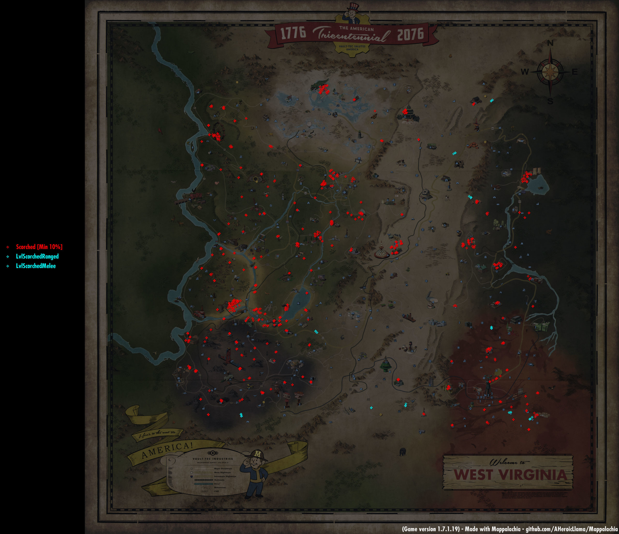 Scorched spawn locations in Fallout 76